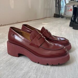 Camper platform loafers - burgundy - sz 42